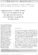 Implementation of EPAs Worker Protection Standard training for agricultural laborers an evaluation using North Carolina data