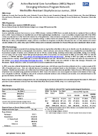 2014 Methicillinresistant Staphylococcus aureus surveillance report from Active Bacterial Core surveillance ABCs