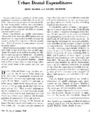 Urban dental expenditures