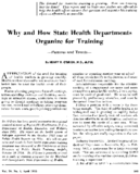 Why and how State health departments organize for training