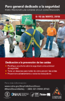 Paro general dedicado a la seguridad para prevenir las cadas en la construccin 610 de mayo 2019