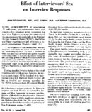 Effect of interviewers sex on interview responses