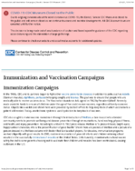 Story of CDC  Immunization and vaccination campaigns