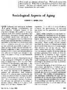 Sociological aspects of aging