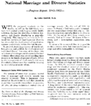 National marriage and divorce statistics