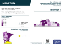 MN Congressional District 01 Stroke and Federally Qualified Health Centers Map 119th Congress