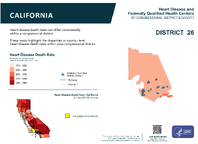 CA Congressional District 26 Heart Disease and Federally Qualified Health Centers Map 118th Congress