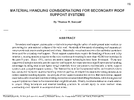 Material Handling Considerations for Secondary Roof Support Systems