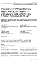 NoiseChem An European Commission Research Project on the Effects of Exposure to Noise and Industrial Chemicals on Hearing and Balance