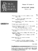 Public Health Report  v 70 no 8  table of contents