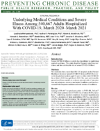 Underlying Medical Conditions and Severe Illness Among 540667 Adults Hospitalized With COVID19 March 2020March 2021
