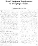 Dental Manpower Requirements In Emerging Countries