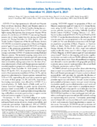 COVID19 Vaccine Administration by Race and Ethnicity  North Carolina December 14 2020April 6 2021