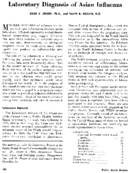 Laboratory diagnosis of Asian influenza