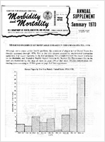 Morbidity and Mortality Weekly Report Vol 19 No 53 Annual Supplement Summary 1970 For Release August 1971