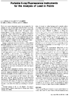Portable Xray fluorescence instruments for the analysis of lead in paints