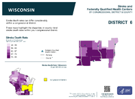 WI Congressional District 06 Stroke and Federally Qualified Health Centers Map 118th Congress