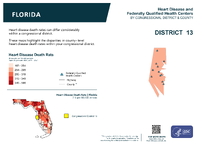 FL Congressional District 13 Heart Disease and Federally Qualified Health Centers Map 118th Congress