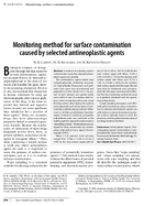 Monitoring Method for Surface Contamination Caused by Selected Antineoplastic Agents