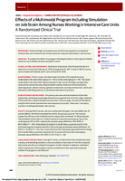 Effects of a multimodal program including simulation on job strain among nurses working in intensive care units a randomized clinical trial