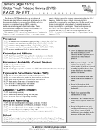 2006 Jamaica Ages 1315 Global Youth Tobacco Survey GYTS Fact Sheet