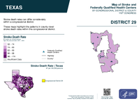 TX Congressional District 29 Stroke and Federally Qualified Health Centers Map 119th Congress