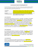 National Diabetes Prevention Program Live Announcer Scripts for Reaching Adults 65