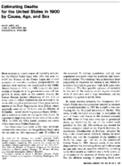 Estimating deaths for the United States in 1900 by cause age and sex