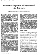 Quarantine inspection of international air travelers