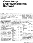 Vasectomy and psychosexual damage