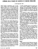 Average Age At Death Of Scientists In Various Specialties