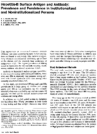 HepatitisB surface antigen and antibody prevalence and persistence in institutionalized and noninstitutionalized persons