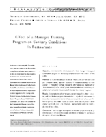 Effect of a manager training program on sanitary conditions in restaurants