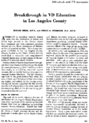 Breakthrough in VD education in Los Angeles County