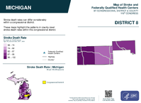 MI Congressional District 08 Stroke and Federally Qualified Health Centers Map 119th Congress