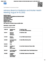 Advisory Board on Radiation and Worker Health  August 1415 2002  Agenda