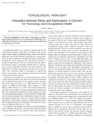 Interaction Between Noise and Asphyxiants A Concern for Toxicology and Occupational Health