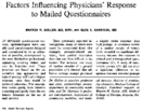 Factors influencing physicians response to mailed questionnaires