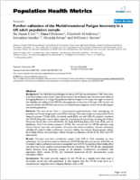 Further validation of the Multidimensional Fatigue Inventory in a US adult population sample