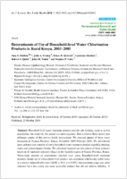 Determinants of Use of Householdlevel Water Chlorination Products in Rural Kenya 20032005