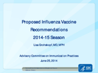 Proposed influenza vaccine recommendations 201415 season
