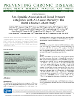 SexSpecific Association of Blood Pressure Categories With AllCause Mortality The Rural Chinese Cohort Study
