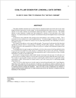 Coal Pillar Design For Longwall Gate Entries Proceedings Of The Second International Workshop On Coal Pillar Mechanics And Design