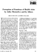 Perception Of Functions Of Health Aides By Aides Themselves And By Others