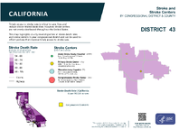 CA Congressional District 43 Stroke and Stroke Centers Map 118th Congress