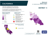 CA Congressional District 05 Stroke and Stroke Centers Map 118th Congress