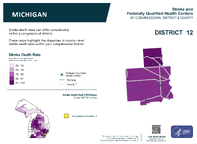 MI Congressional District 12 Stroke and Federally Qualified Health Centers Map 118th Congress
