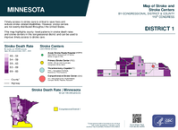 MN Congressional District 01 Stroke and Stroke Centers Map 119th Congress