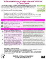Maternity Practices in Infant Nutrition and Care mPINC in Pennsylvania 2010
