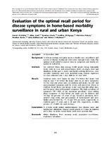 Evaluation of the optimal recall period for disease symptoms in homebased morbidity surveillance in rural and urban Kenya